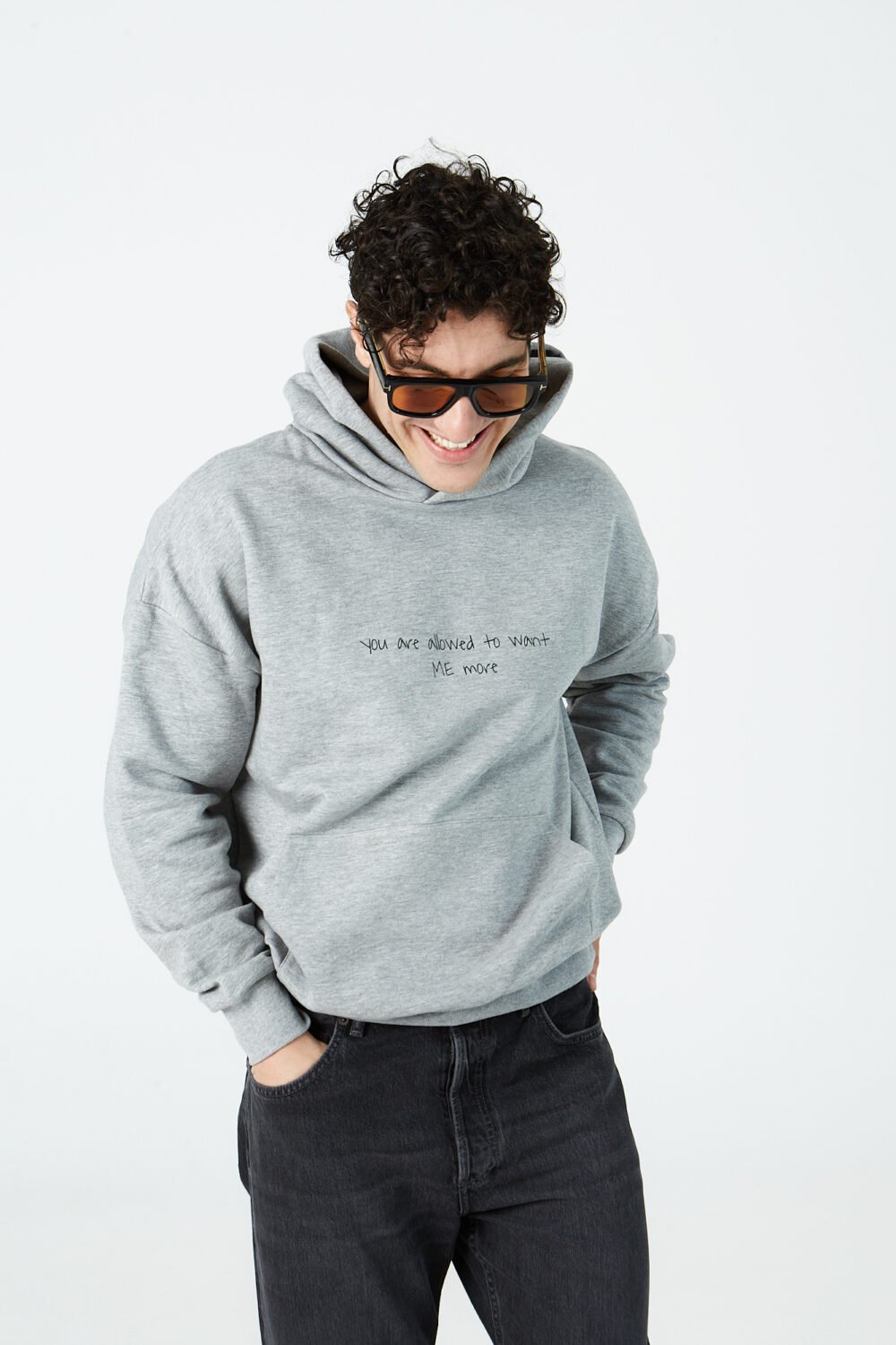 ME MORE oversized hoodie UNISEX-light grey